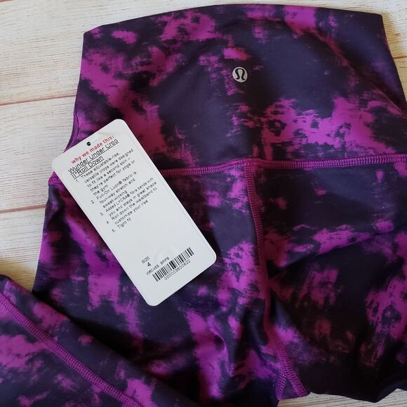 Lululemon Wunder Under Crop II Breezie Regal Plum Leggings Yoga Outdoor Athletic - Picture 8 of 11